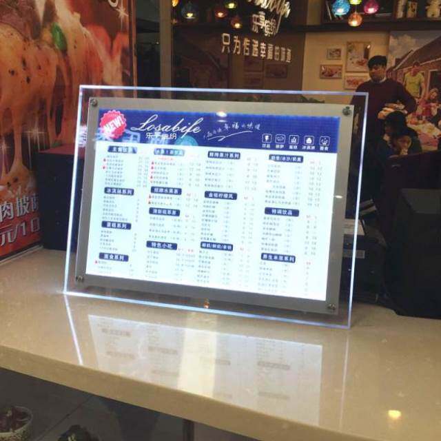 饭店吧台价格发光字双面价目表广告牌户外水牌桌上超薄展示架牌子