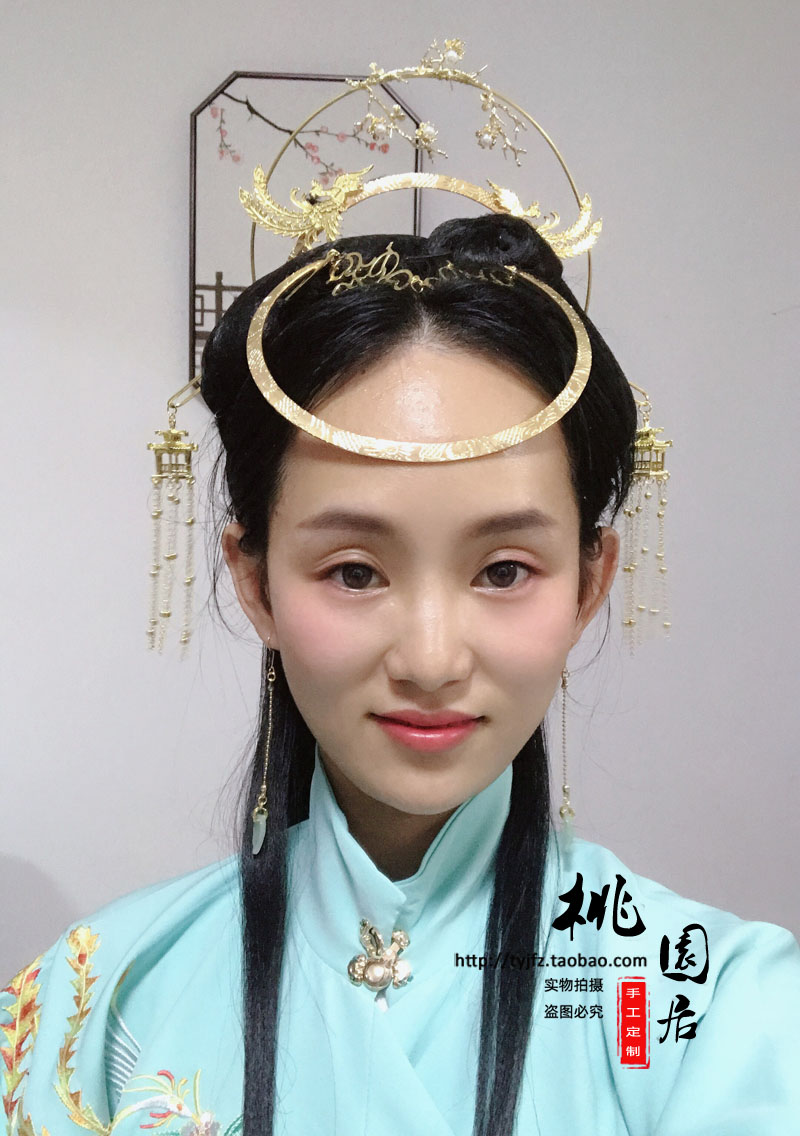影视影楼拍摄汉服主角圣母光环皇冠发冠发簪古装cos古风头饰