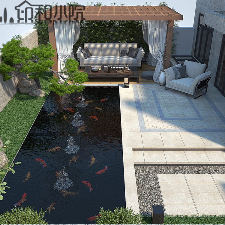 专业别墅庭院设计私家花园设计新中式庭院定制设计效果图施工图