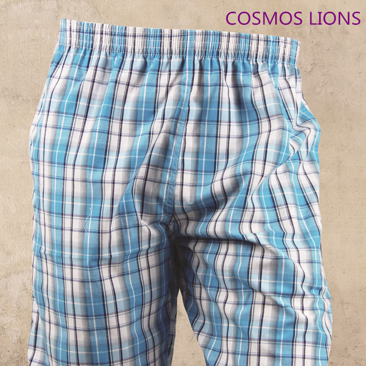 专柜品牌 cosmos lions男士睡裤纯棉格子印花 家居休闲裤内裤包邮