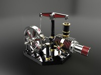 斯特林发动机图纸-蒸汽拖拉汽油机 图纸单缸往