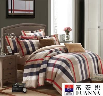 富安娜磨毛四件套 正品长绒棉拉绒加厚磨毛4件