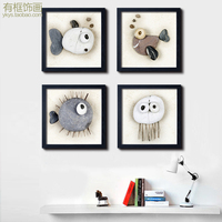 语卡通画贴图幼儿园教-园卡通挂画墙画无框画