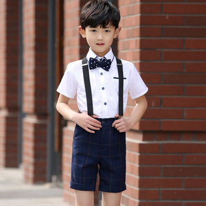 花童礼服男 男童礼服夏儿童演出服背带裤六一合唱服儿童礼服男夏儿童演出服