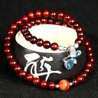 老梁印度小叶紫檀七夕-情侣佛珠手串手链潮正