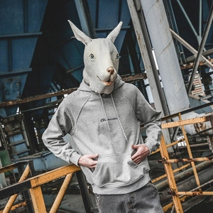 LMTNZD春季原创纯色基础款宽松套头帽衫百搭休闲灰色连帽卫衣男卫衣男